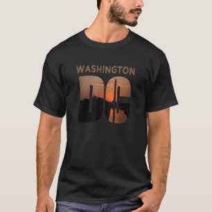 Washington DC Monument Skyline Art Vacation Souven T-Shirt