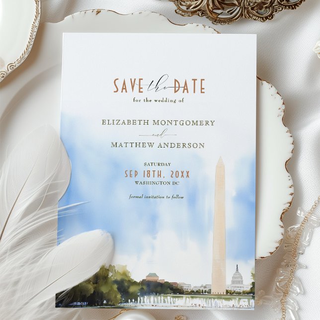 Washington DC Monument Wedding Save the Date Card (Creator Uploaded)