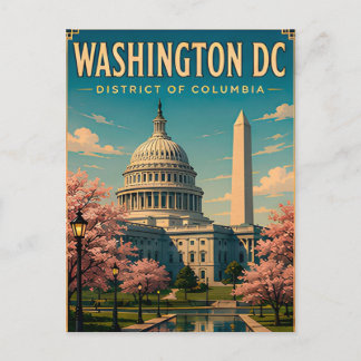 Washington DC Monuments and Capitol Skyline Postcard