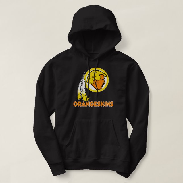 Washington DC Orangeskins Team Logo v1 Classic T S Hoodie (Design Front)