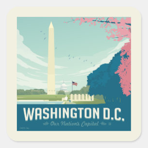 Washington DC   Our Nation's Capital Square Sticker