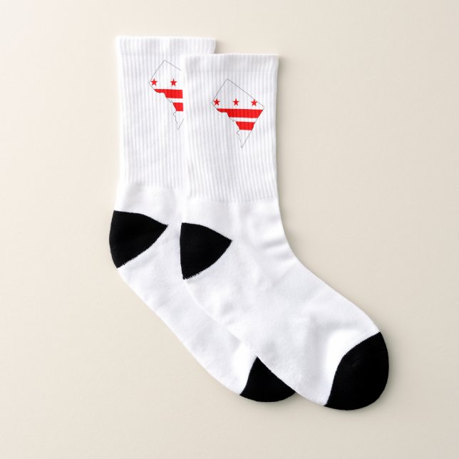 Washington DC Outline Map and Flag Socks (Pair)