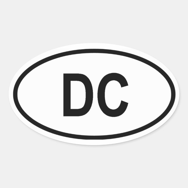 Washington "DC" Oval Sticker (Front)