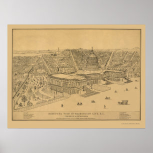 Washington, DC Panoramic Map - 1872 Poster
