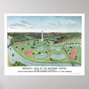 Washington, DC Panoramic Map - 1888 Poster