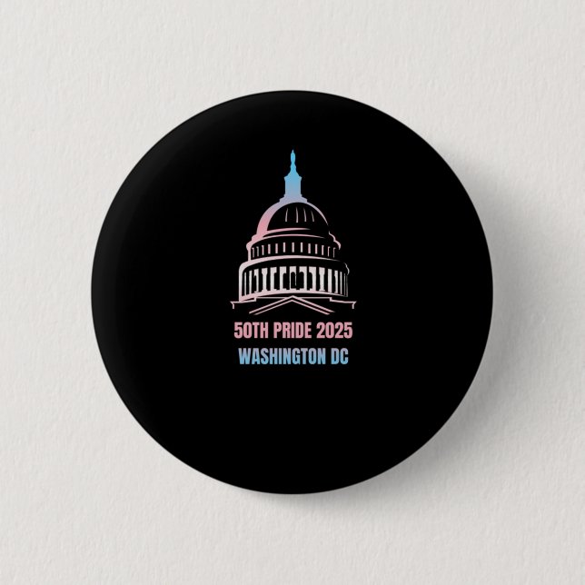 Washington Dc Pride 2025  6 Cm Round Badge (Front)