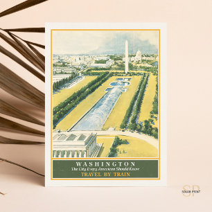 Washington DC Railroad Towards the Capitol Travel Postcard