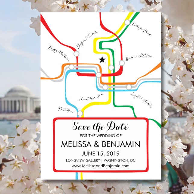 Washington DC Save the Date Metro Map (Creator Uploaded)