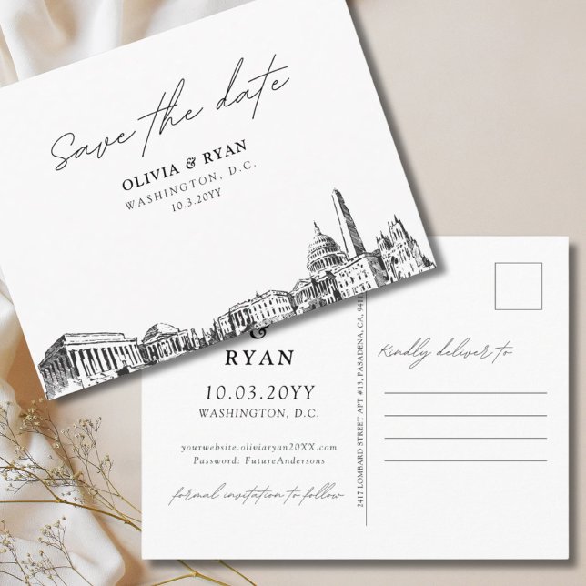 Washington DC Save the Date Postcard Wedding (Washington DC Save the Date Postcard Wedding
)