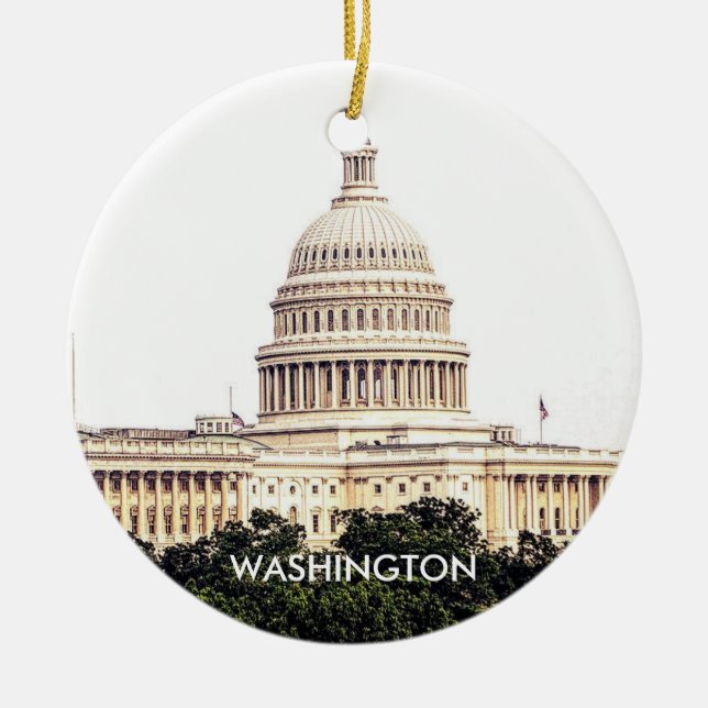 Washington DC Scenic Christmas Ornament (Front)
