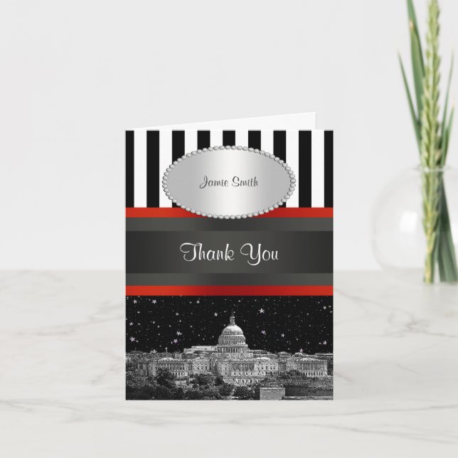 Washington DC Skyline Blk Wht Stripe P Thank You (Front)