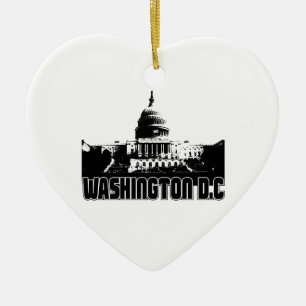 Washington DC Skyline Ceramic Ornament