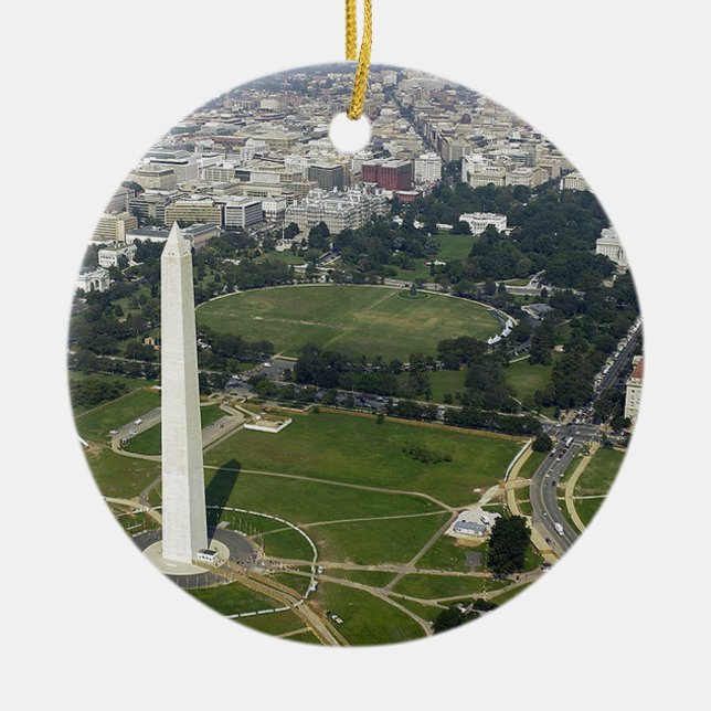 Washington DC Skyline Ceramic Tree Decoration (Front)
