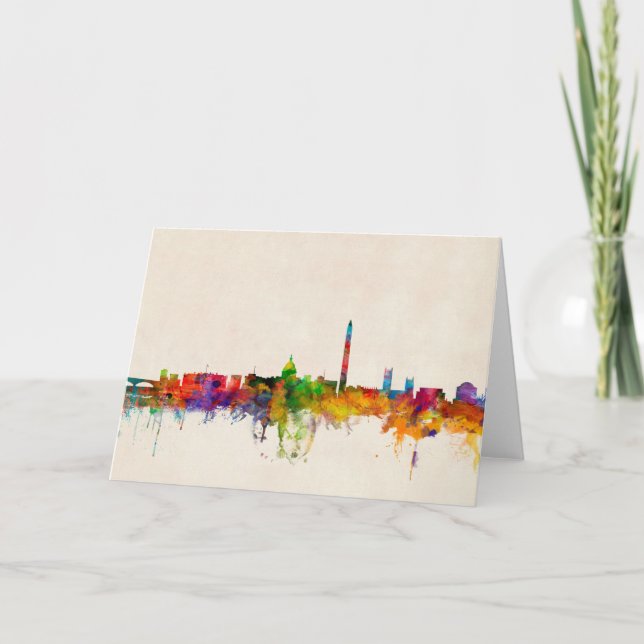 Washington DC Skyline Cityscape Card (Front)