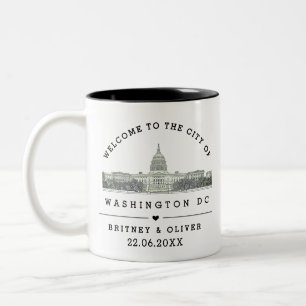Washington DC Skyline – Custom Wedding favour Two-Tone Coffee Mug