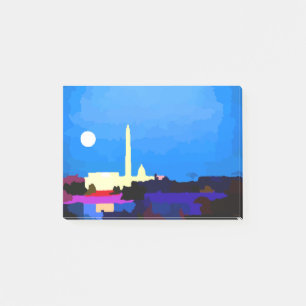 Washington DC Skyline Full Moon Post-it Notes