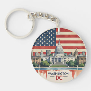 Washington DC Skyline Key Ring