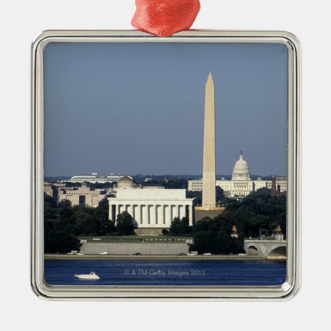 Washington DC Skyline with US Capitol Building 2 Metal Ornament (Front)