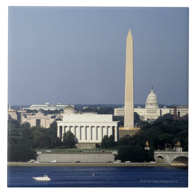 Washington DC Skyline with US Capitol Building 2 Tile (Front)