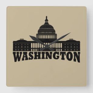 washington dc square wall clock