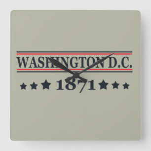 washington dc square wall clock