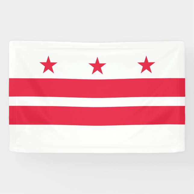 Washington DC State Flag Banner (Horizontal)