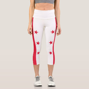 Washington DC State Flag Capri Leggings