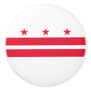 Washington DC State Flag Ceramic Knob