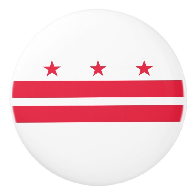 Washington DC State Flag Ceramic Knob (Front)