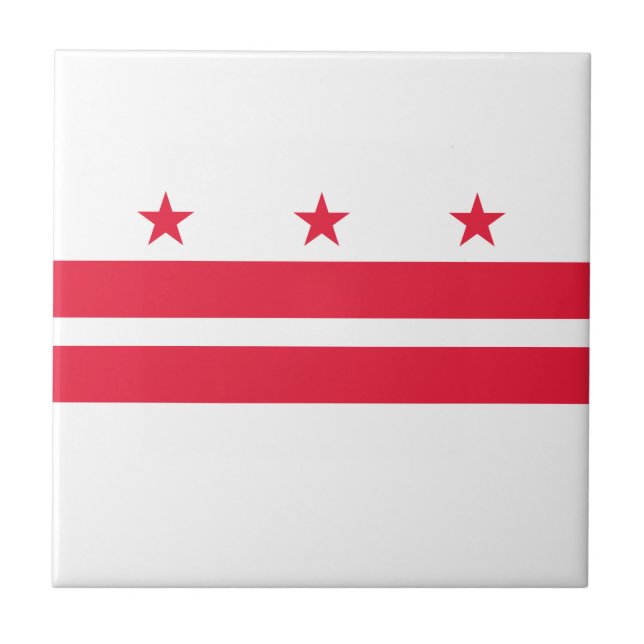 Washington DC State Flag Ceramic Tile (Front)