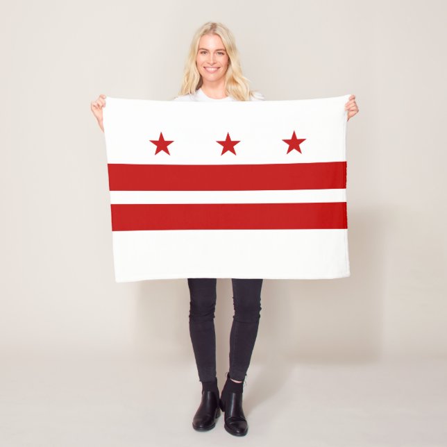 Washington DC State Flag Fleece Blanket (In Situ)