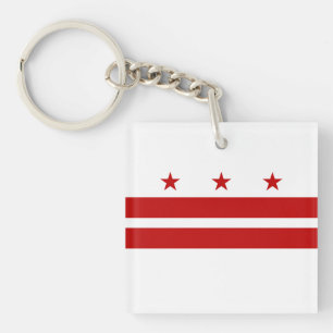 Washington DC State Flag Key Ring