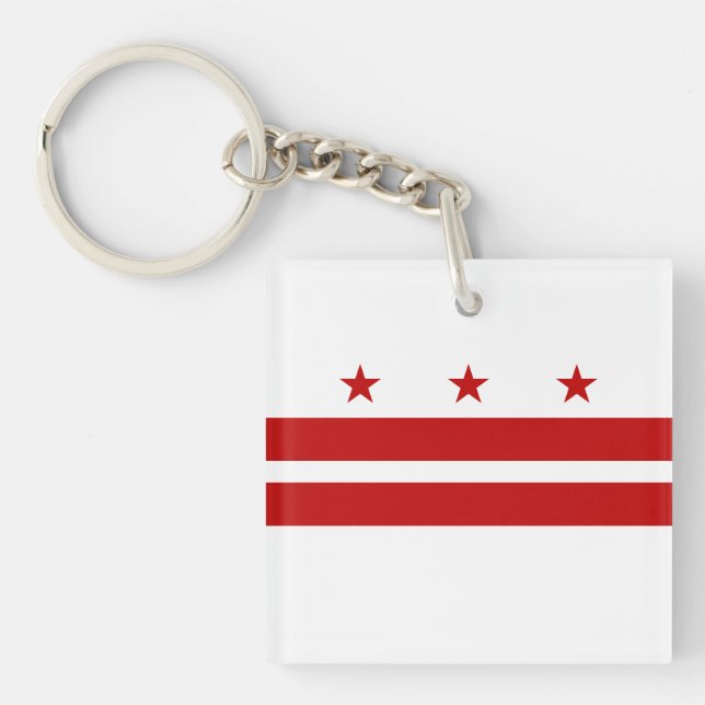 Washington DC State Flag Key Ring (Front)