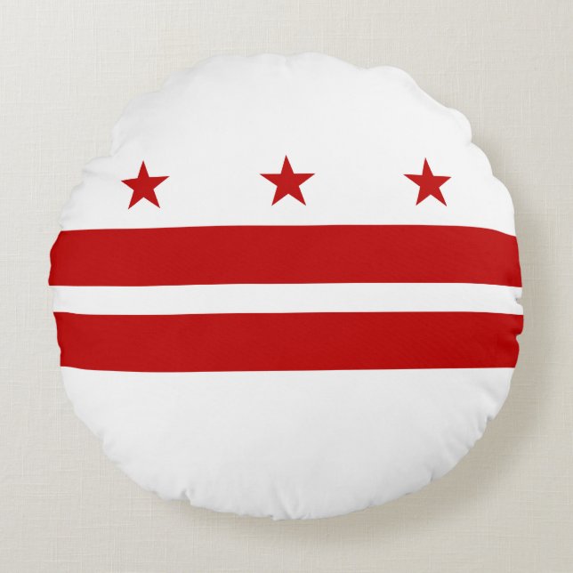 Washington DC State Flag Round Cushion (Front)