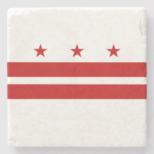 Washington DC State Flag Stone Coaster