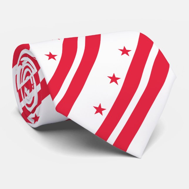 Washington DC State Flag Tie (Rolled)
