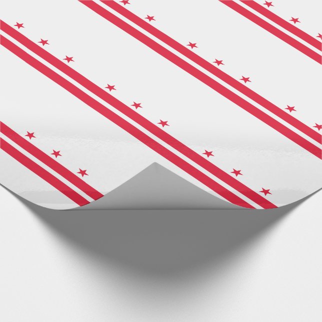 Washington DC State Flag Wrapping Paper (Corner)
