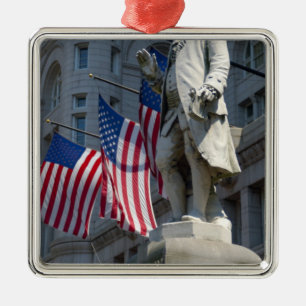 Washington, DC, statue of Benjamin Franklin Metal Ornament