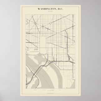 Washington DC Street Map Poster