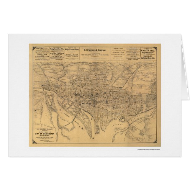 Washington DC & Suburbs Map by Gedney 1886 (Front Horizontal)