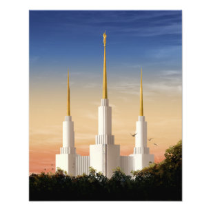 Washington DC Temple Sunset Photo Print