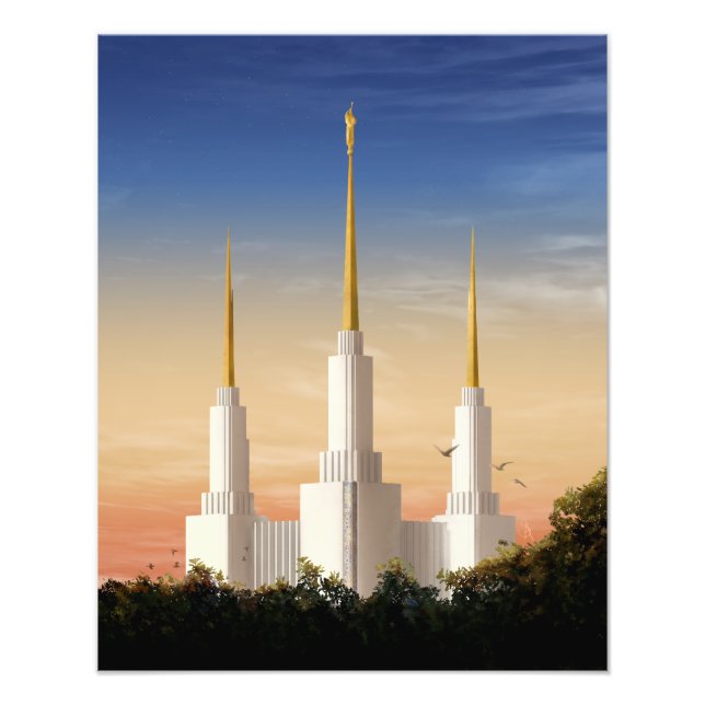 Washington DC Temple Sunset Photo Print (Front)