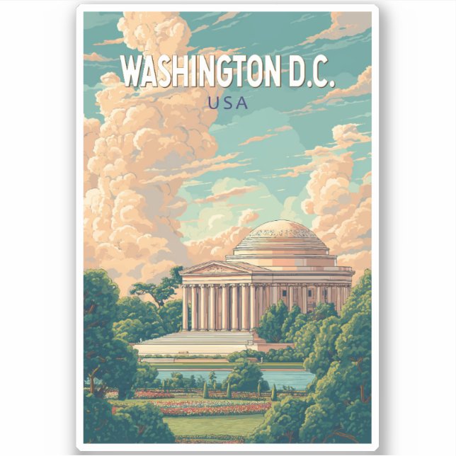 Washington DC Thomas Jefferson Memorial Travel Art (Front)