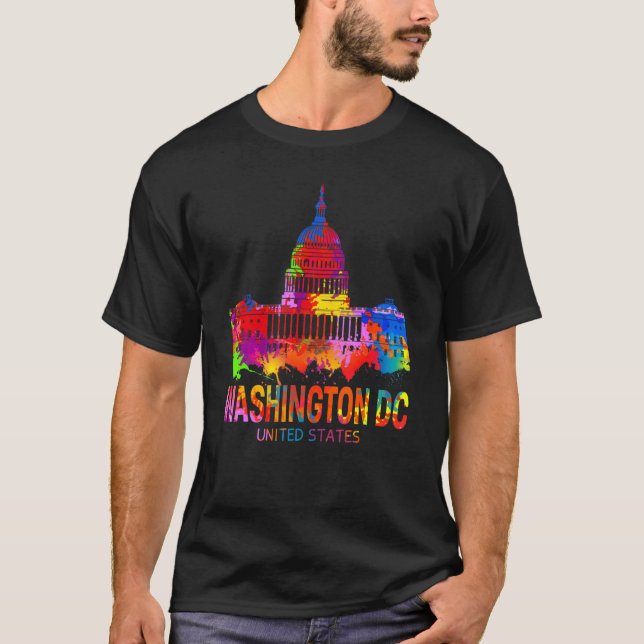 Washington Dc Tie Dye Wn  American  Graphic T-Shirt (Front)
