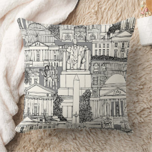 Washington DC toile gray Cushion