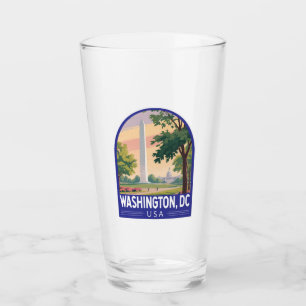 Washington DC Travel Art Emblem Glass