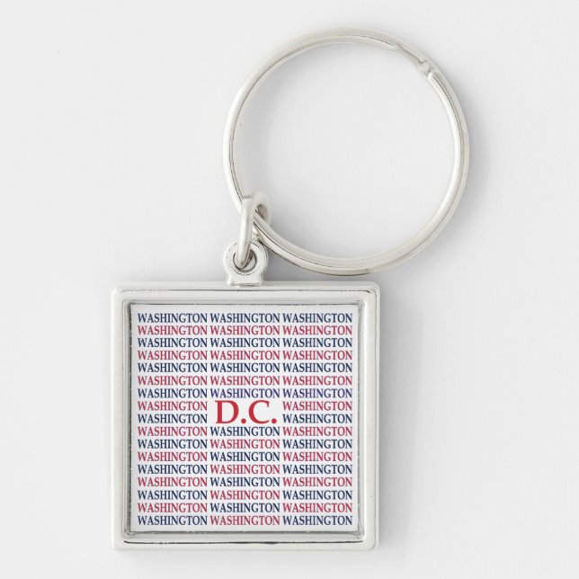 Washington DC Typography Key Ring (Front)