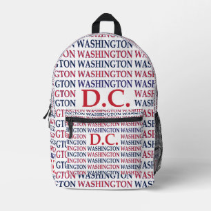 Washington DC Typography Printed Backpack