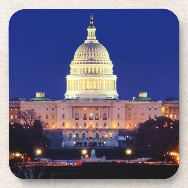 Washington DC United States Capitol at Dusk Coaster (Front)