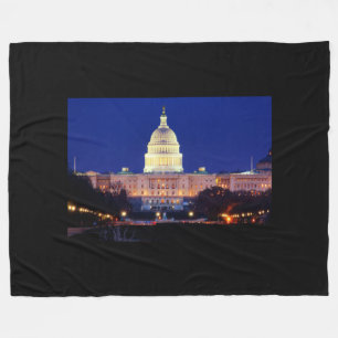 Washington DC United States Capitol at Dusk Fleece Blanket